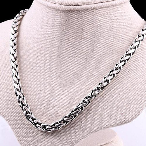 6 mm Men's Sterling Silver Wheat Chain 20”-24”