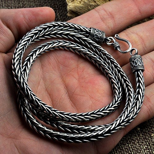 4-5 mm Men's Sterling Silver Wheat Chain 18”-24”