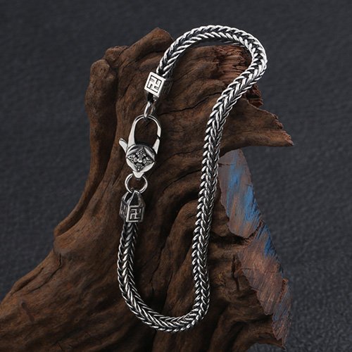 Men's Sterling Silver Wheat Chain Bracelet