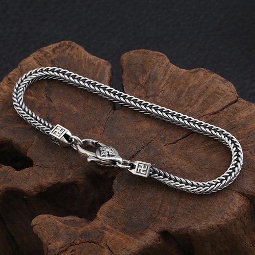 Men's Sterling Silver Wheat Chain Bracelet