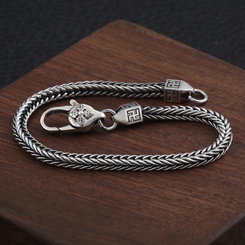 Men's Sterling Silver Wheat Chain Bracelet