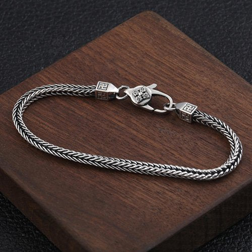 Men's Sterling Silver Wheat Chain Bracelet