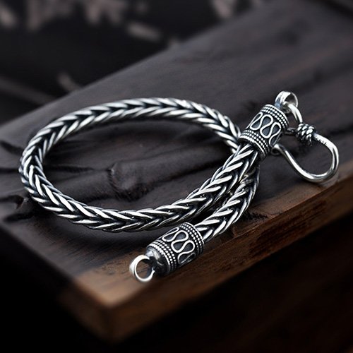 Men's Sterling Silver Wheat Chain Bracelet