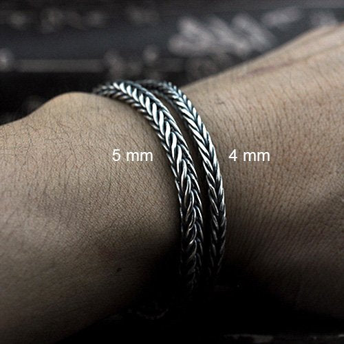 Men's Sterling Silver Wheat Chain Bracelet