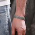 Men's Sterling Silver Wide Braided Cuff Bracelet