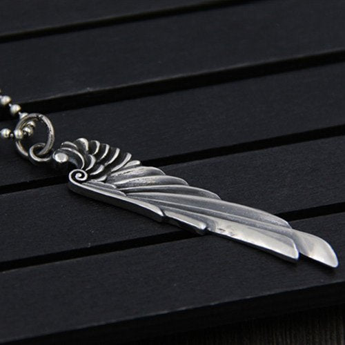 Men's Sterling Silver Wing Necklace