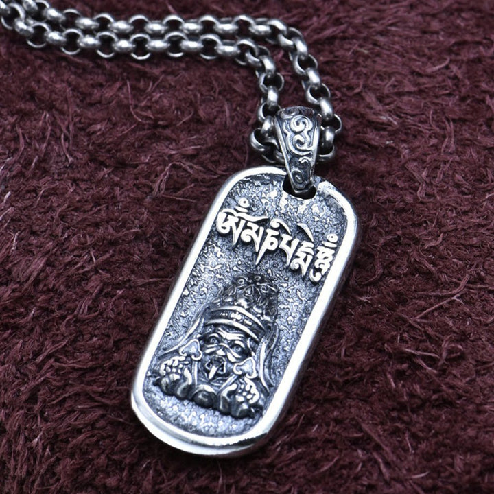 Men's Sterling Silver Zakiram Tibetan God of Wealth Necklace