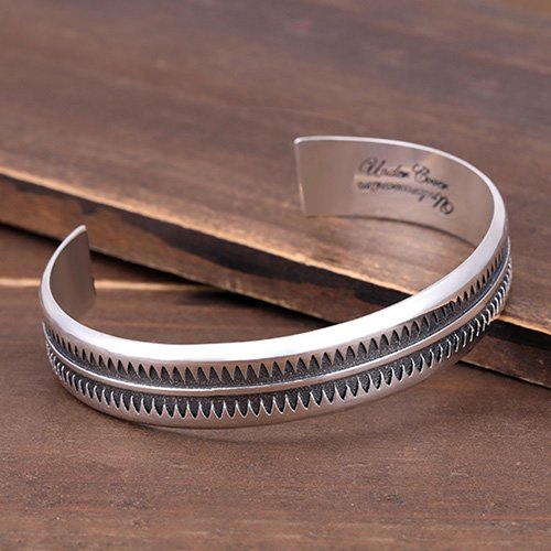 Men's Sterling Silver Zigzag Pattern Cuff Bracelet