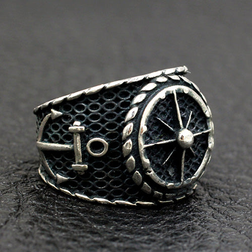 Men's Sterling Silver Anchor Ring