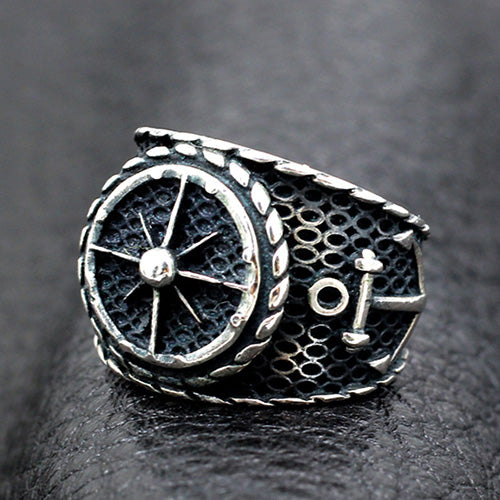 Men's Sterling Silver Anchor Ring