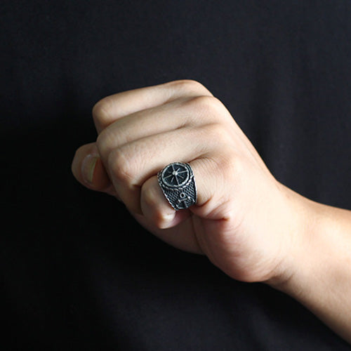 Men's Sterling Silver Anchor Ring