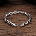 Men’s Sterling Silver Beaded Edge Rectangle Link Bracelet