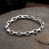 Men’s Sterling Silver Beaded Edge Rectangle Link Bracelet
