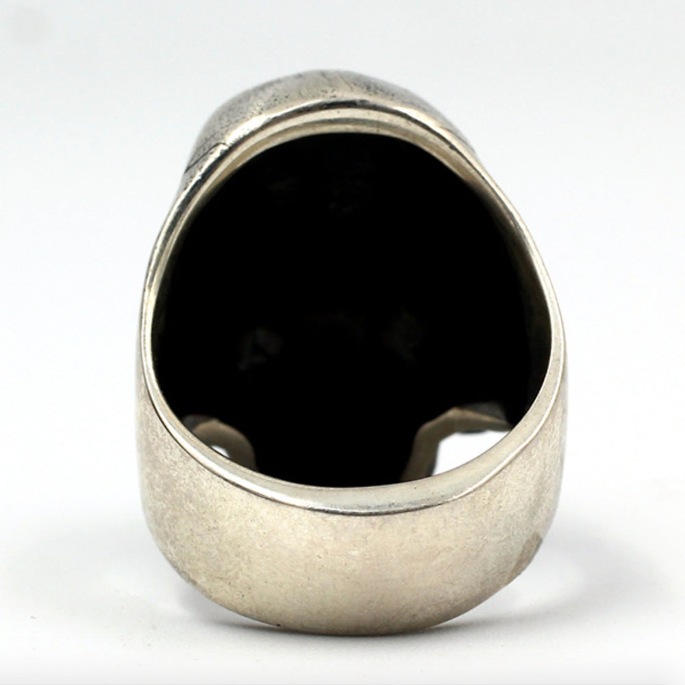 Men's Sterling Silver Biker Skull Ring