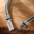 Men’s Sterling Silver Blue Crystal Wheat Chain Bracelet