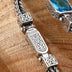 Men’s Sterling Silver Blue Crystal Wheat Chain Bracelet