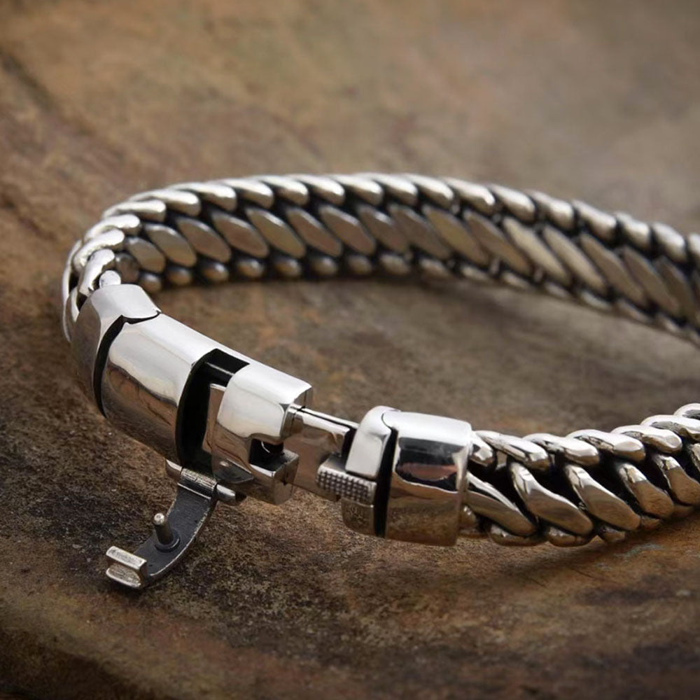 Men's Sterling Silver Braided Chain Bracelet