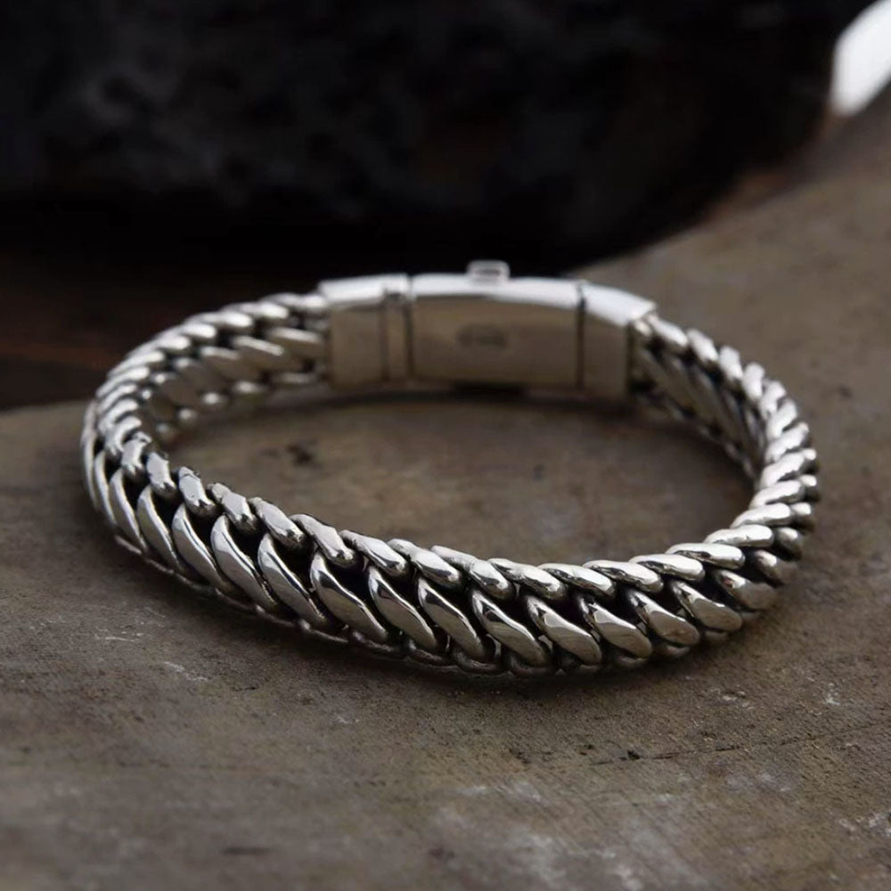 Men's Sterling Silver Braided Chain Bracelet