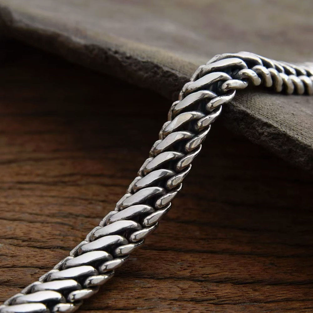 Men's Sterling Silver Braided Chain Bracelet