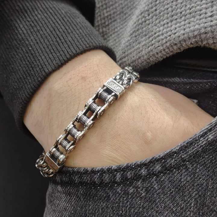 Men’s Sterling Silver Byzantine Bike Chain Bracelet