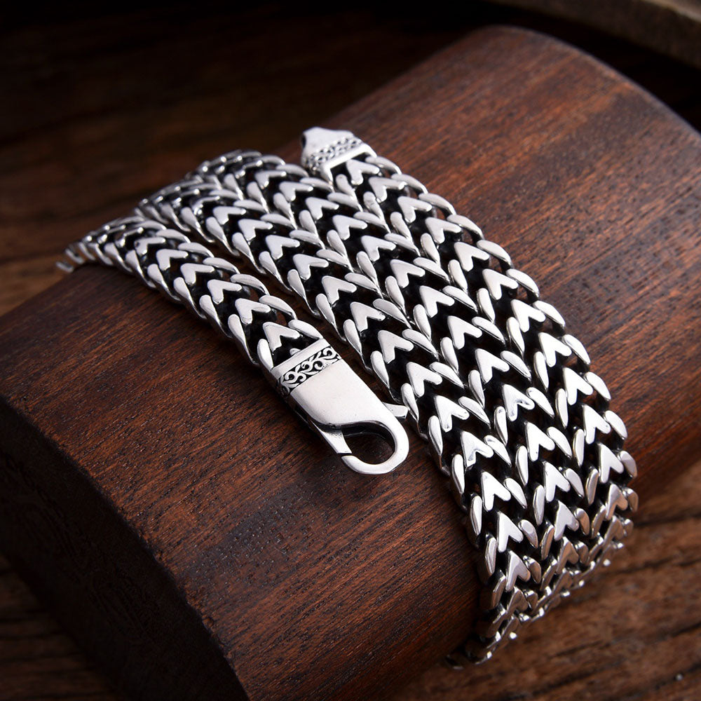 Mens Sterling Silver Chevron Chain