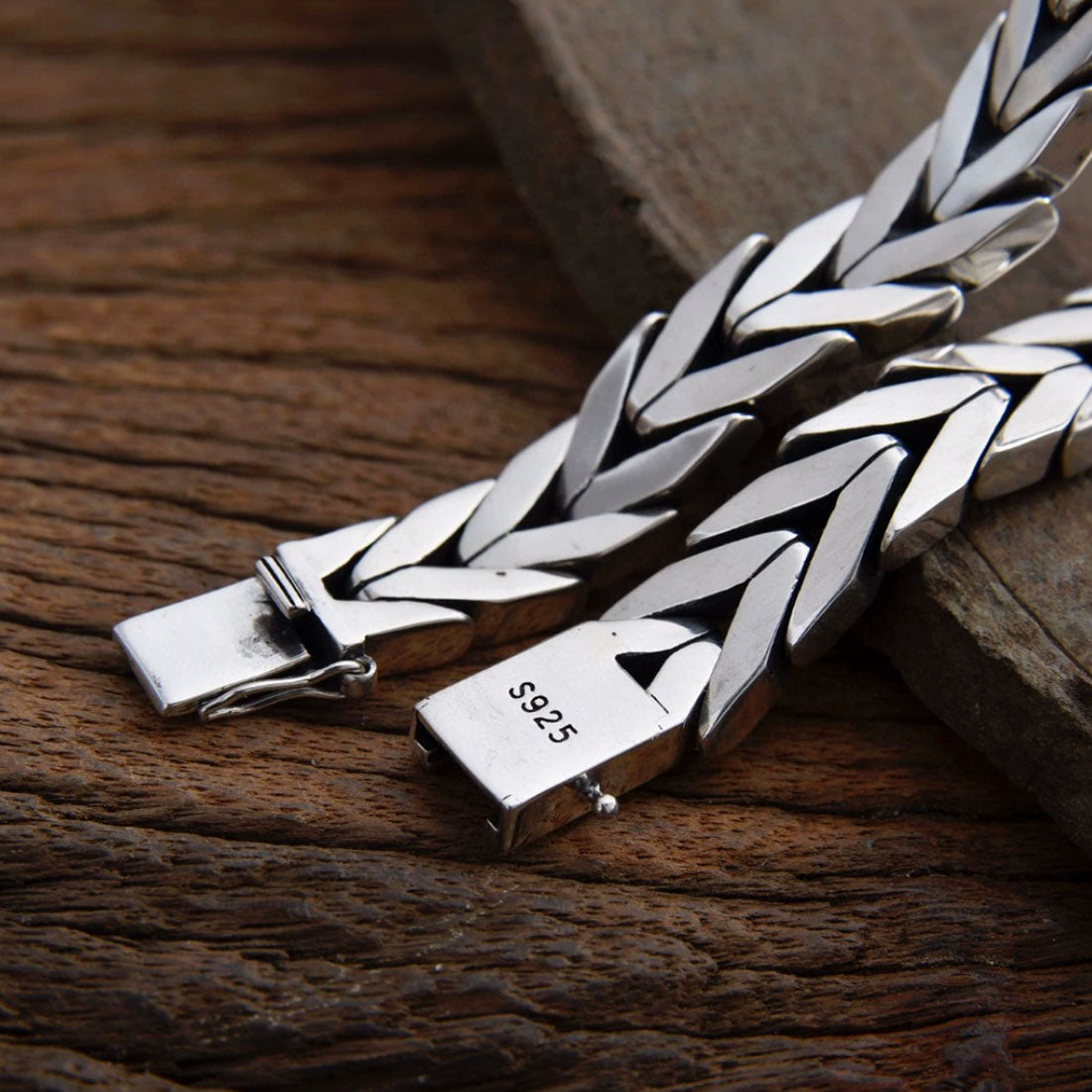Men’s Sterling Silver Chevron Link Chain Bracelet