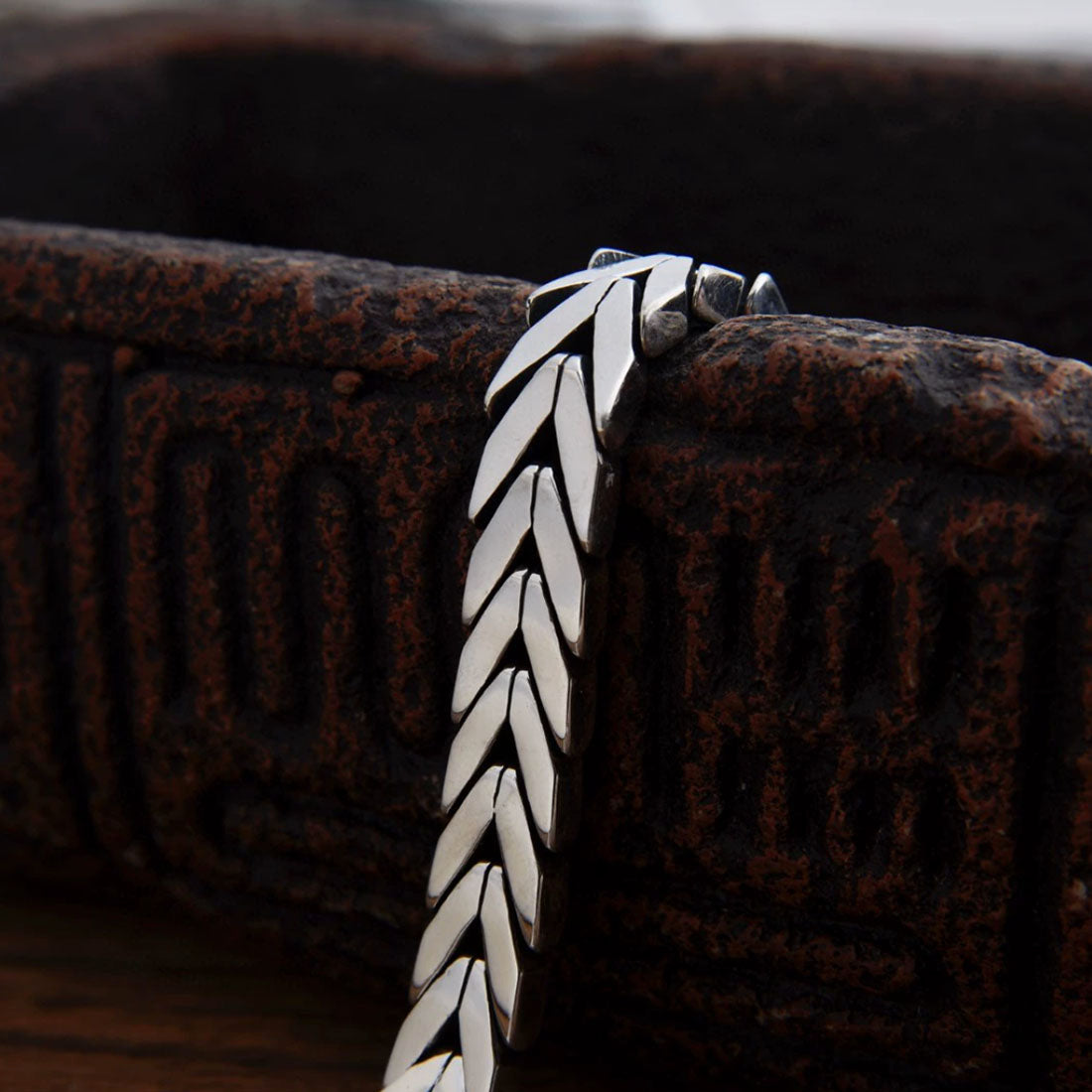 Men’s Sterling Silver Chevron Link Chain Bracelet