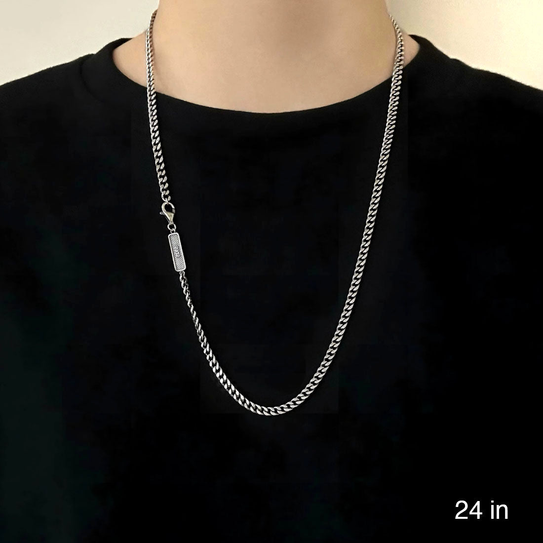 Men's Sterling Silver Cuban Link Chain 4mm