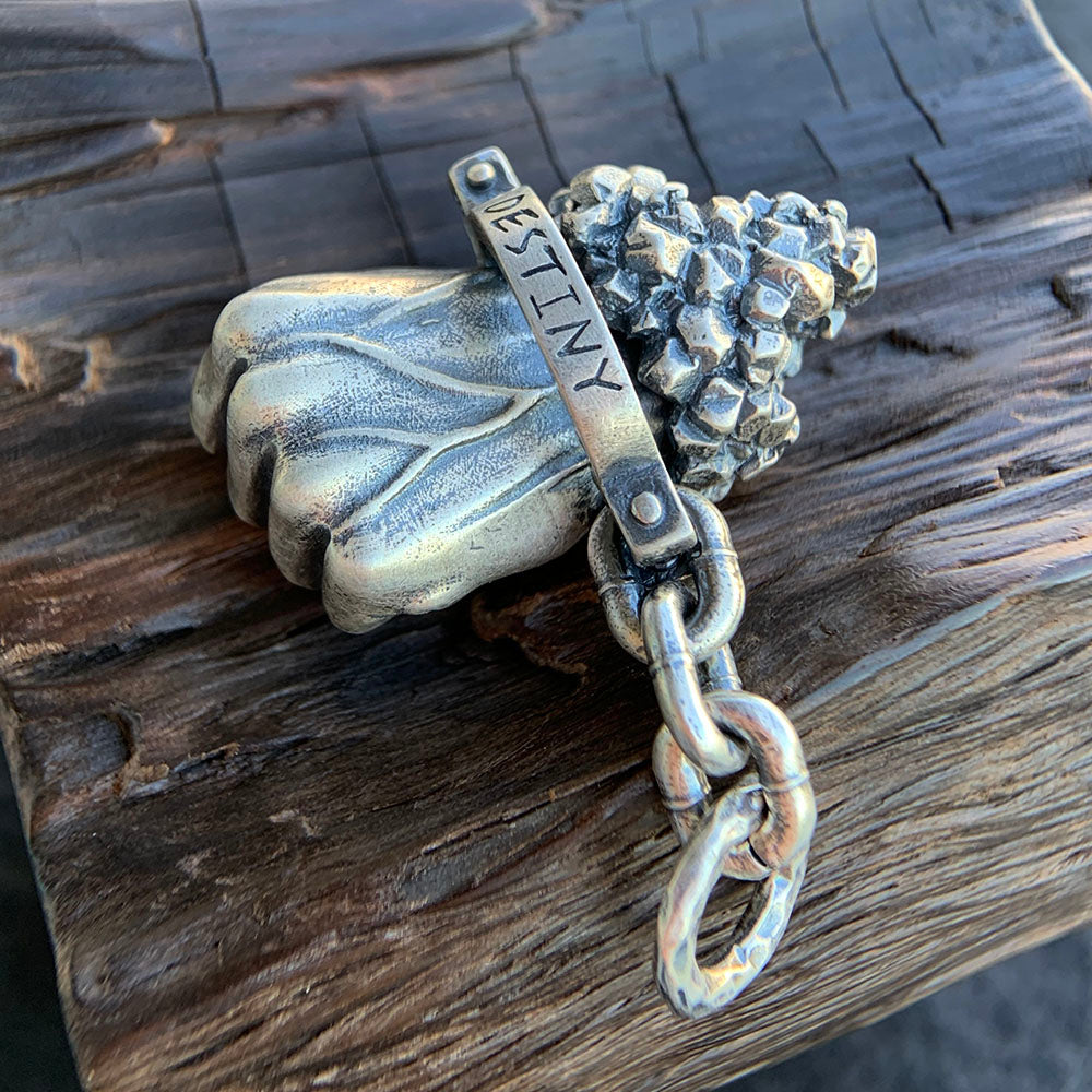 Men's Sterling Silver Destiny Fist Necklace