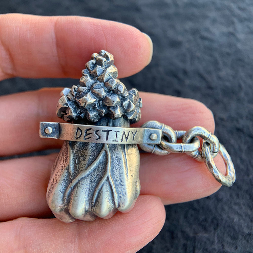 Men's Sterling Silver Destiny Fist Necklace