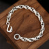 Men's Sterling Silver Eagle Hook Rope Chain Bracelet