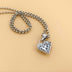 Men's Sterling Silver Flame Heart Pendant Necklace