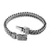 Men's Sterling Silver Fleur De Lis Wheat Chain Bracelet