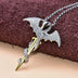 Men's Sterling Silver Flying Dragon Sword Necklace
