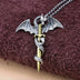 Men's Sterling Silver Flying Dragon Sword Necklace