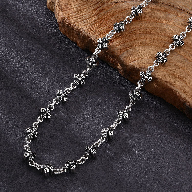 Men’s Sterling Silver Gothic Cross Link Chain 20"-24"