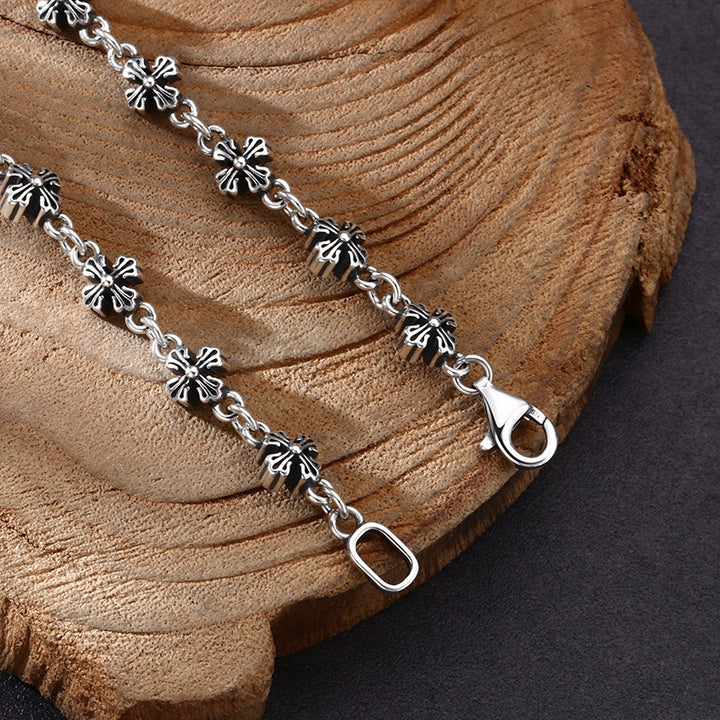 Men’s Sterling Silver Gothic Cross Link Chain 20"-24"