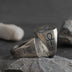 Men’s Sterling Silver Horus & Anubis Signet Ring