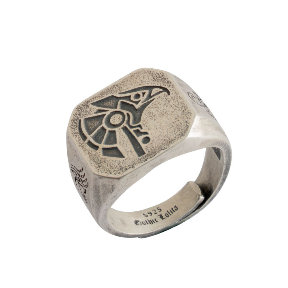 Men’s Sterling Silver Eye of Horus Signet Ring