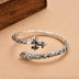 Men’s Sterling Silver Cross Cuff Bracelet with Ivy Pattern