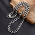 Men's Sterling Silver Ivy Pattern Cuban Link Chain