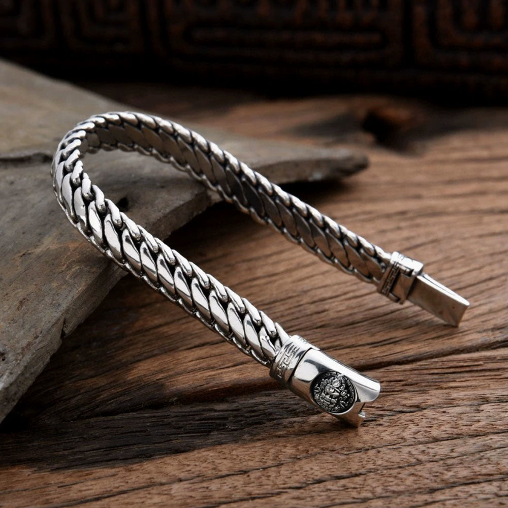 Men's Sterling Silver Mahakala Chain Bracelet