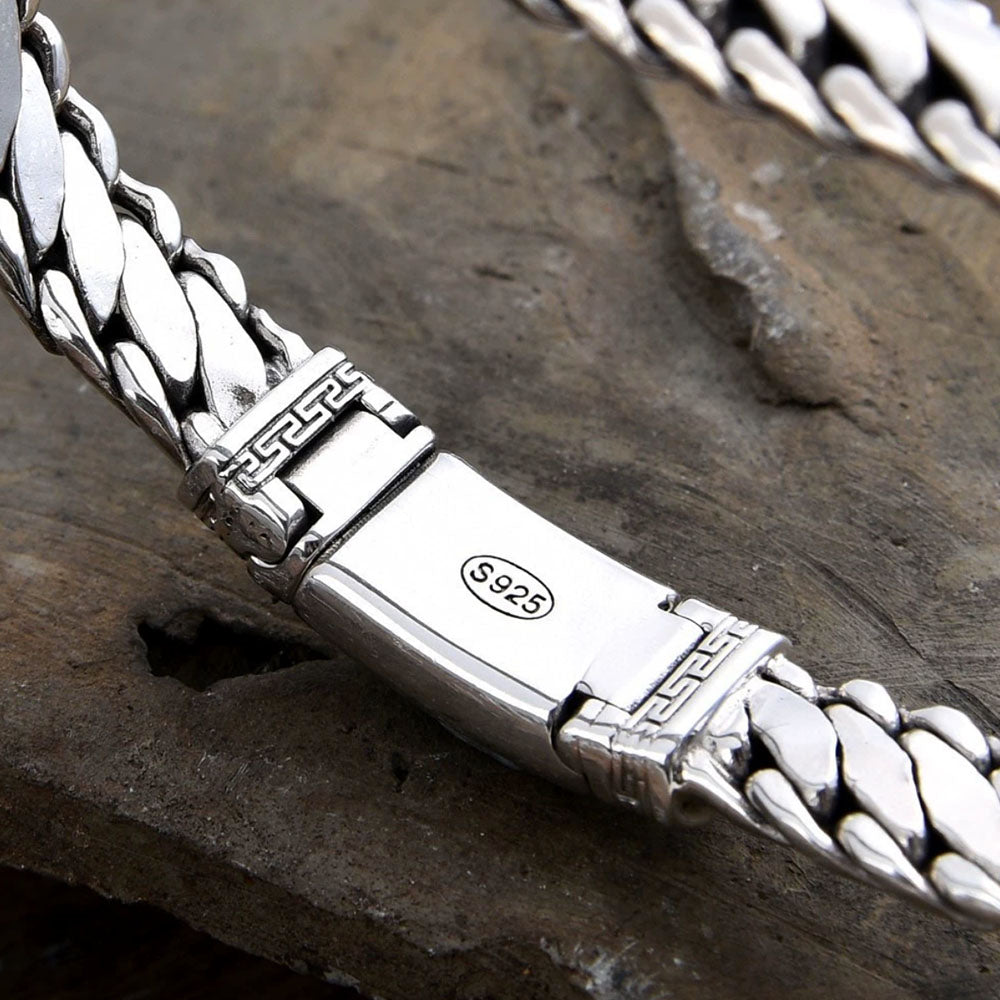 Men's Sterling Silver Mahakala Chain Bracelet