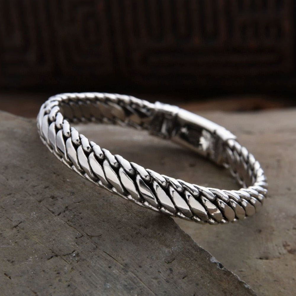 Men's Sterling Silver Mahakala Chain Bracelet