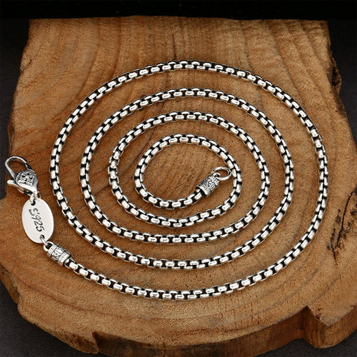 Men’s Sterling Silver Round Box Chain