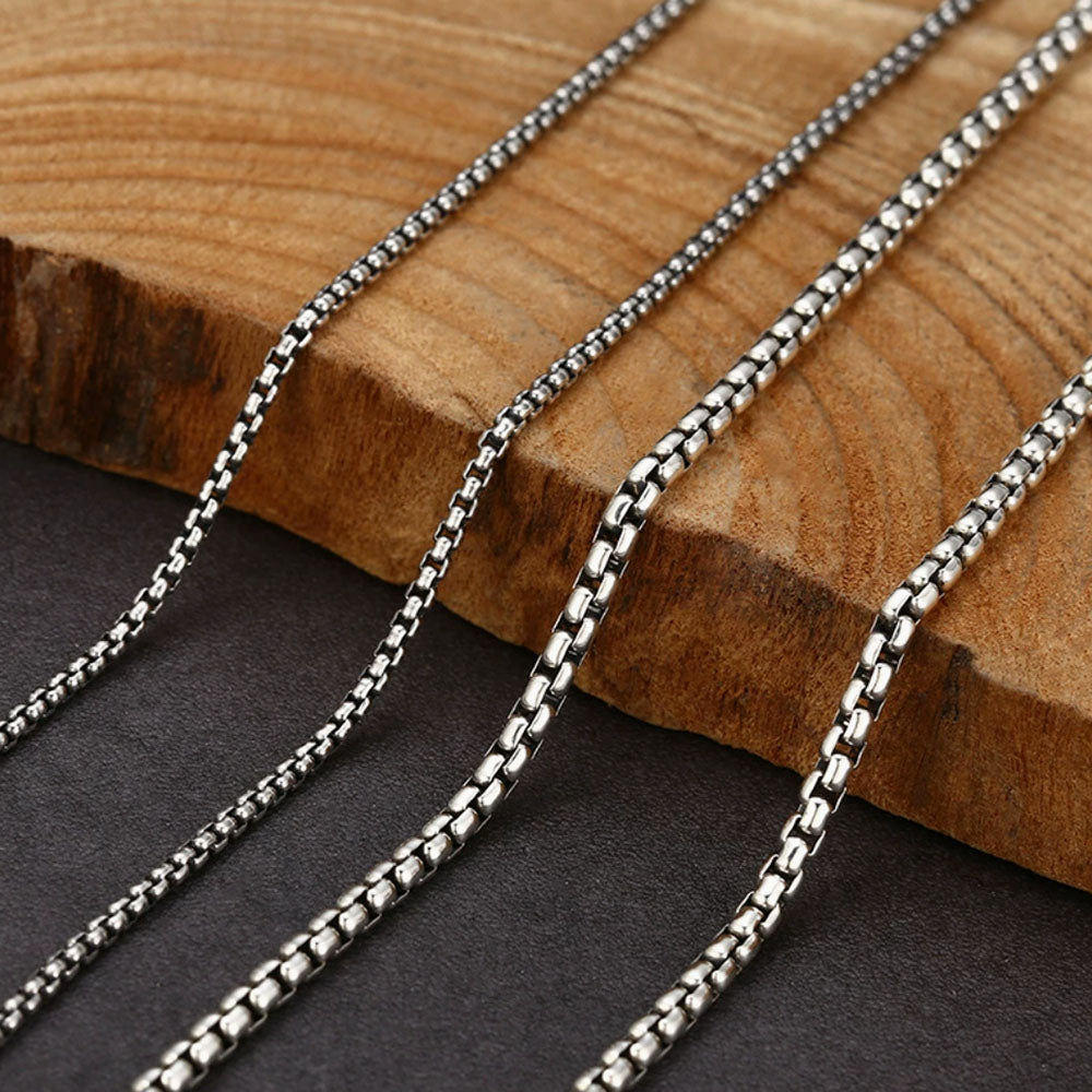 Men’s Sterling Silver Round Box Chain
