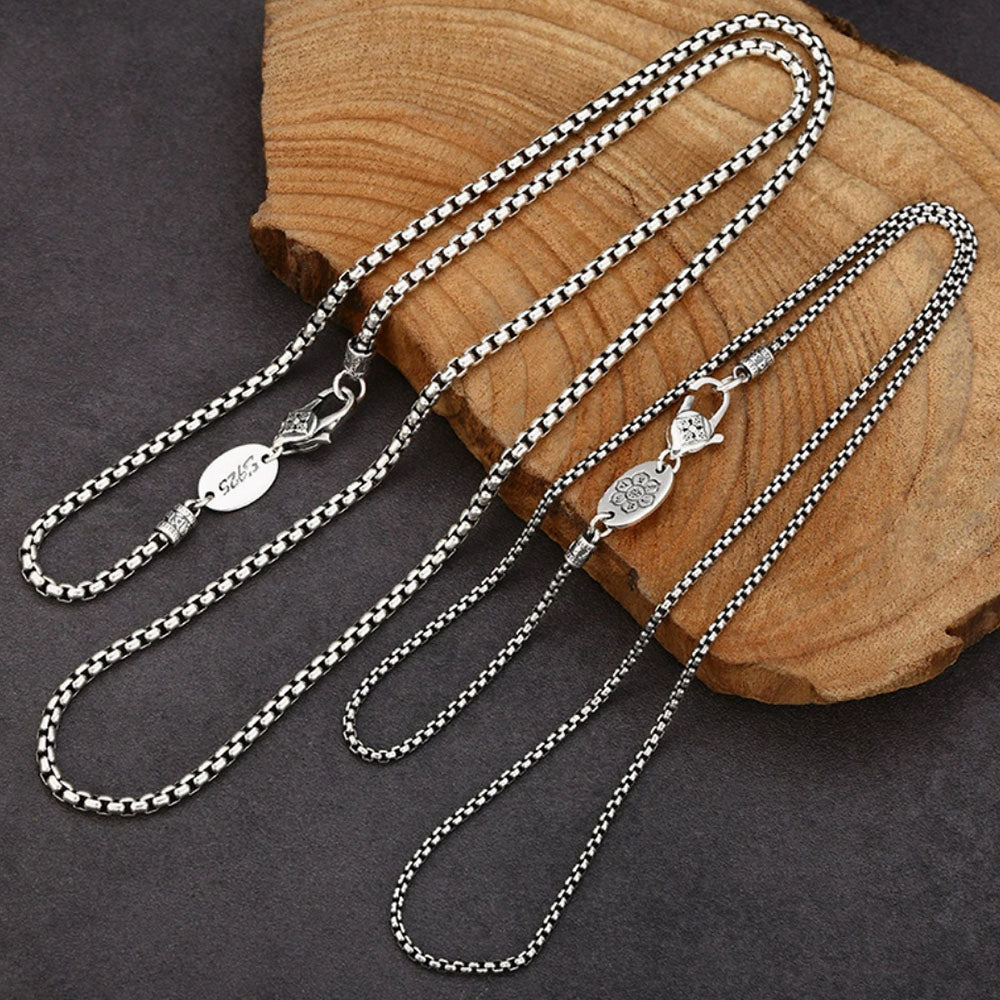 Men’s Sterling Silver Round Box Chain