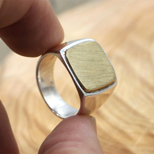 Men’s Sterling Silver Square Signet Ring