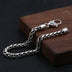 Men's Sterling Silver Six True Words Mantra Braided Bracelet