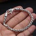 Men's Sterling Silver Six True Words Mantra Braided Bracelet